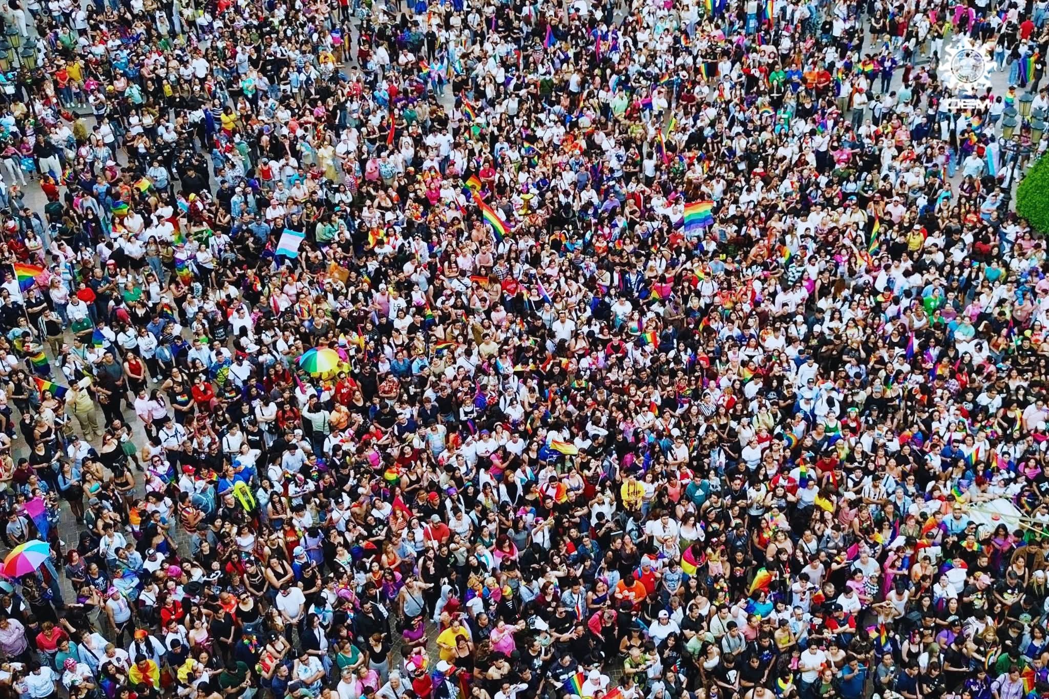 Huge crowds showed up for the Gay Pride March in León on June 14, 2025
